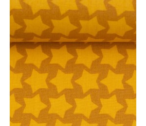 Textil Wachstuch - beschichtete Baumwolle Farbenmix Staaars senf gelb